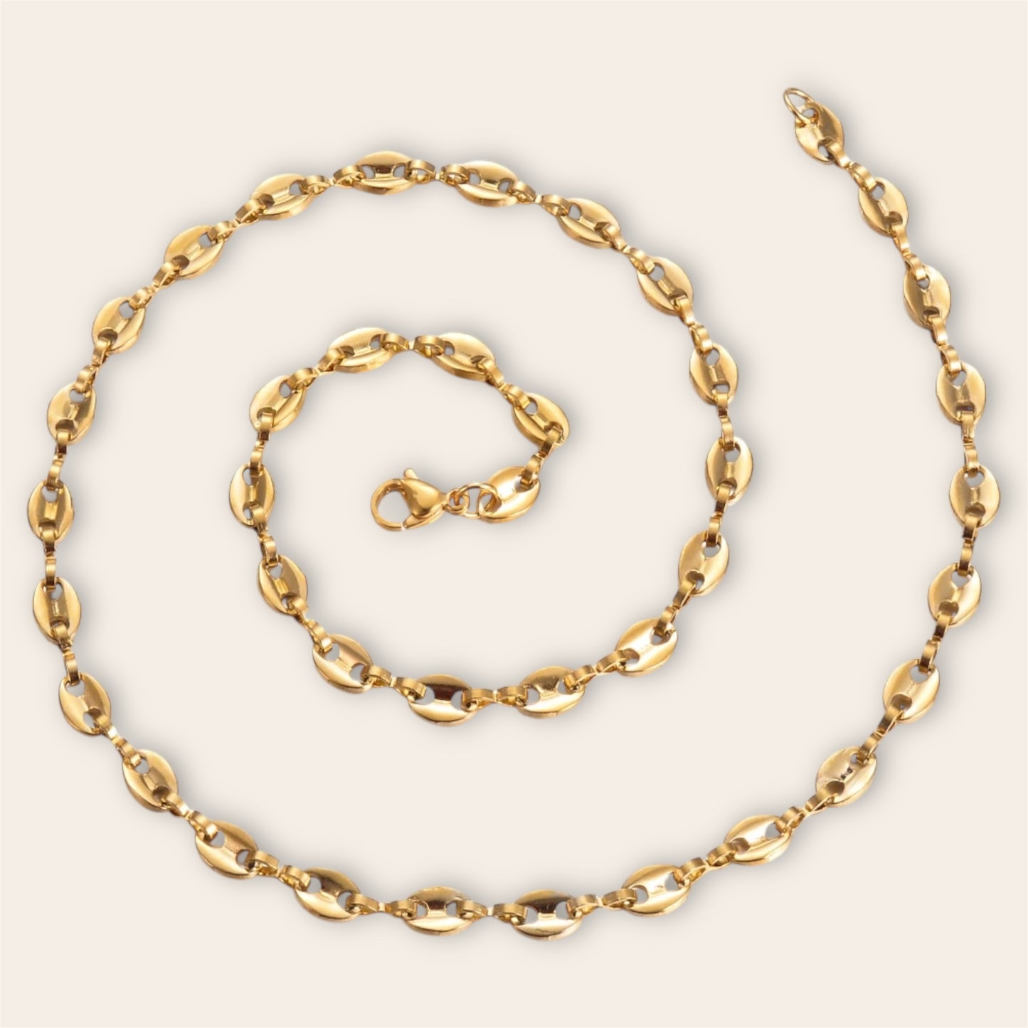 Coffee Bean Chain Necklace